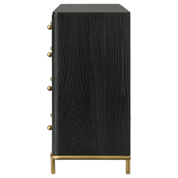 English Elm Anser 8-Drawer Black Dresser With Gold Knobs - Modern Storage Solution For Stylish Bedrooms B062P358455