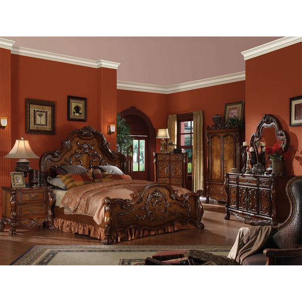 English Elm Wooden Nightstand With 2 Drawers In Rich Cherry Oak Finish – Elegant Storage For Timeless Charm B016P252905-GIGA