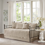 Madison Park Tuscany Cottage/Country 6 Piece Reversible Scalloped Edge Daybed Cover Set MP13-8499 Khaki