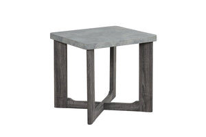 English Elm 3pc Faux Marble Top Coffee and End Table Set with Cross-leg Base in Gray B011P427925
