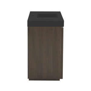 English Elm Grace Floating Walnut Vanity with Solid Surface Sink and Soft Close Storage Drawers Oak,Smoke W1865S00225