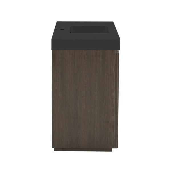 English Elm Grace Floating Walnut Vanity with Solid Surface Sink and Soft Close Storage Drawers Oak,Smoke W1865S00225