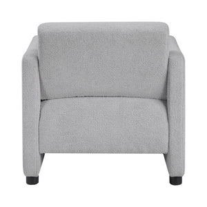 English Elm Luxury Modern Boucle Accent Chair with Plywood Frame, Pocket Coil Support, Foam Padding, 300lb Capacity Gray 30 L x 25 W x 19.5 H B011P304427
