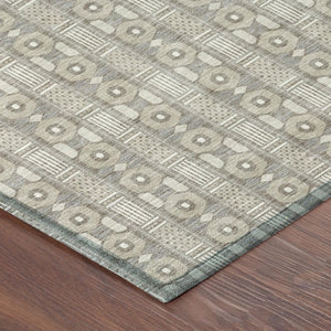 5x8 Beige Brown Stripe Washable Polyester Area Rug for Indoor Outdoor Living