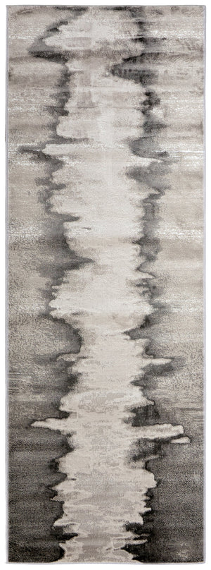 Feizy Rugs Micah Modern Abstract Low Pile Area Rug - Soft, Stain & Fade Resistant, Perfect For High Traffic Spaces Gray,Taupe,Ivory Polyester,Polypropylene 69439lqfivyslvi71
