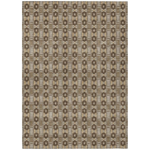 HomeRoots 10 X 14 Striped Polyester Indoor Outdoor Area Rug Stain Resistant Washable 745018