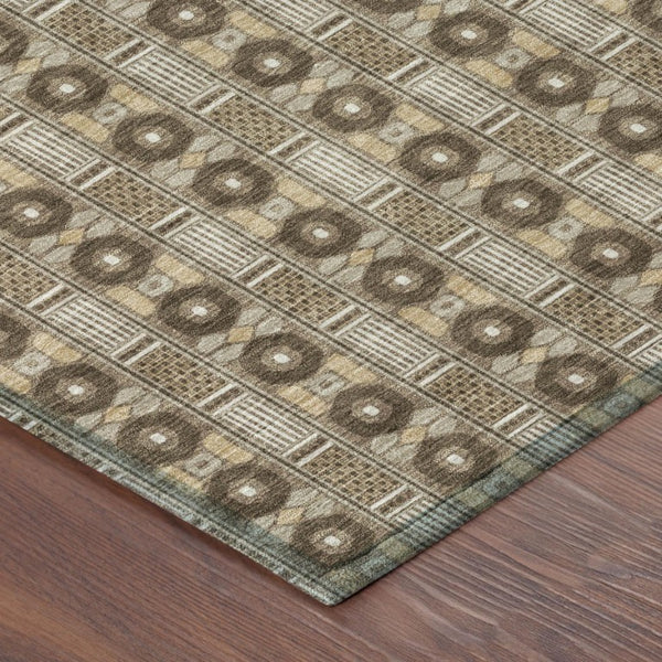 10 X 14 Striped Polyester Indoor Outdoor Area Rug Stain Resistant Washable