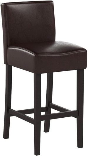 English Elm 30-Inch Faux Leather Barstools with Rubberwood Frame for Kitchen Islands Set of 2 74503.00PU