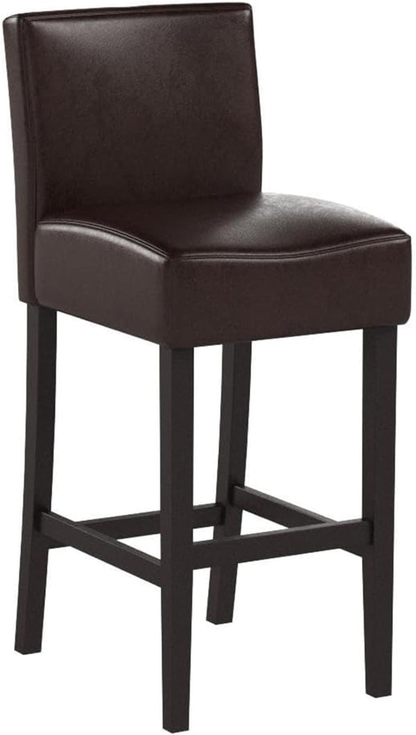 English Elm 30-Inch Faux Leather Barstools with Rubberwood Frame for Kitchen Islands Set of 2 74503.00PU