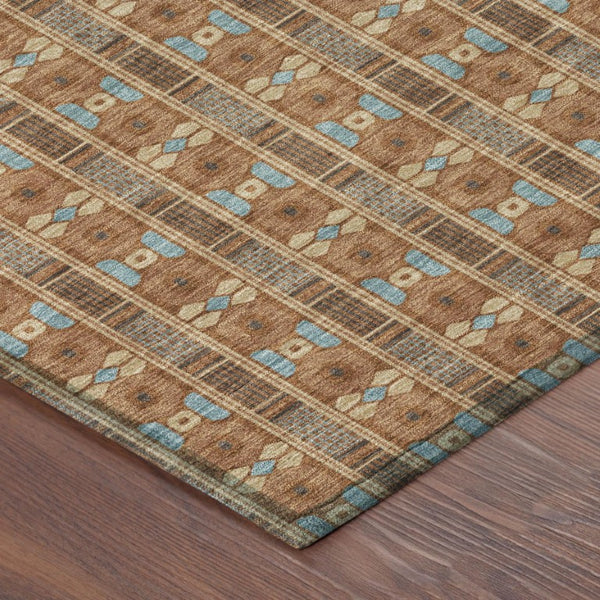 8 X 10 Striped Polyester Area Rug Washable Stain Resistant for Patio or Porch