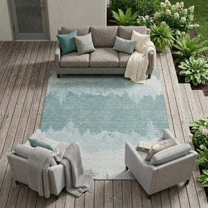 8x10 Floral Polyester Area Rug Washable Indoor Outdoor Stain Resistant Patio