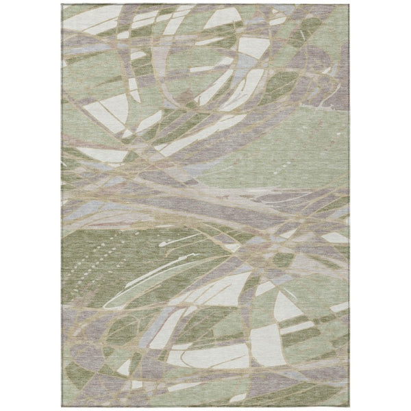 HomeRoots 10 Ft X 14 Ft Abstract Polyester Area Rug Washable Stain Resistant Indoor Outdoor Use 745120