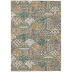 HomeRoots 9 X 12 Geometric Polyester Area Rug Washable for Patio Porch or Living Room 745167