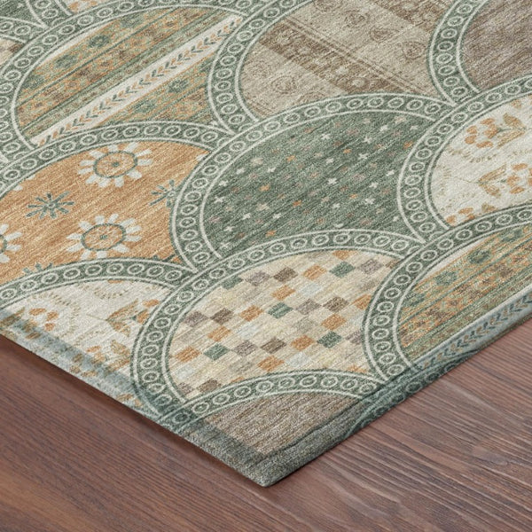 9 X 12 Geometric Polyester Area Rug Washable for Patio Porch or Living Room