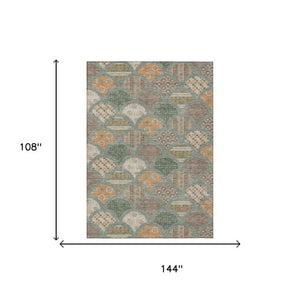 9 X 12 Geometric Polyester Area Rug Washable for Patio Porch or Living Room