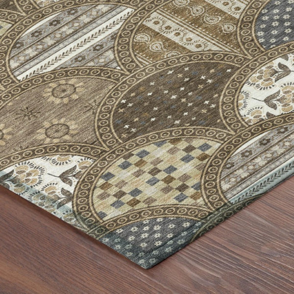 5x8 Geometric Indoor Outdoor Area Rug Washable Polyester Pet Friendly Patio