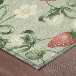 5x8 Floral Polyester Area Rug Washable Stain Resistant for Patio Porch or Living Room