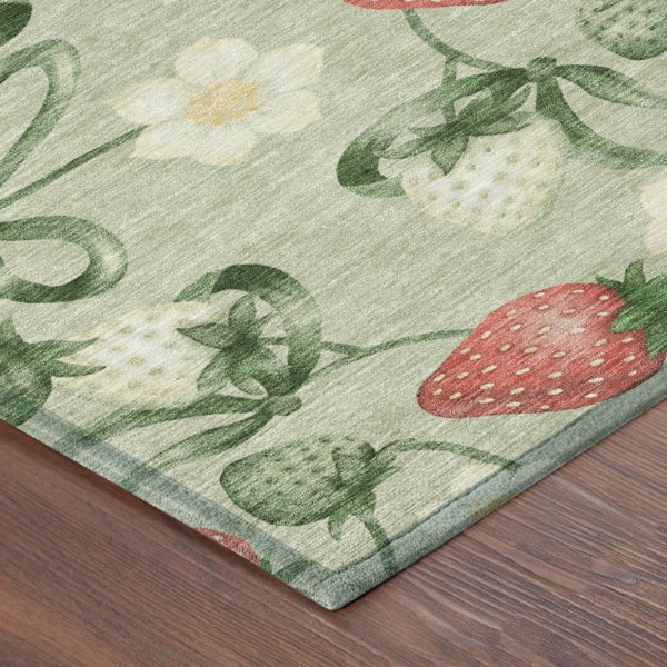 5x8 Floral Polyester Area Rug Washable Stain Resistant for Patio Porch or Living Room