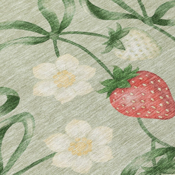 5x8 Floral Polyester Area Rug Washable Stain Resistant for Patio Porch or Living Room