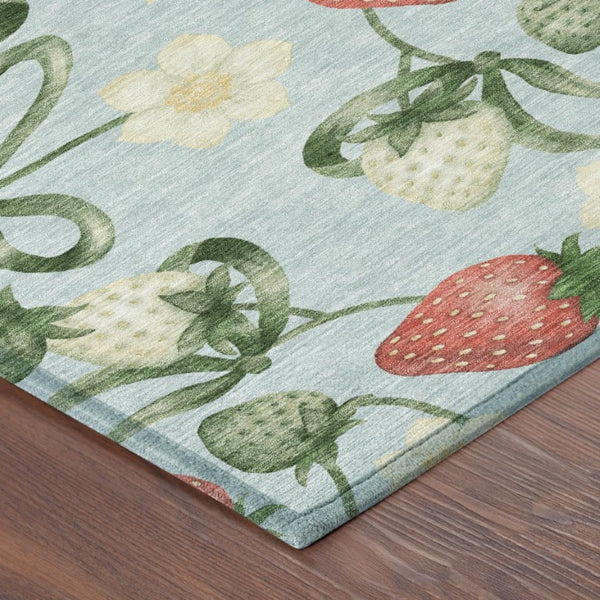 10 X 14 Floral Polyester Area Rug Washable Stain Resistant Indoor Outdoor Decor