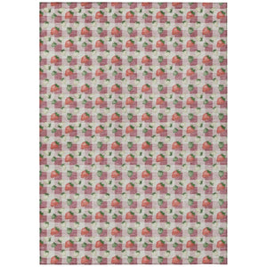 HomeRoots 8x10 Blush Floral Polyester Area Rug Washable Stain Resistant Indoor Outdoor Patio 745268