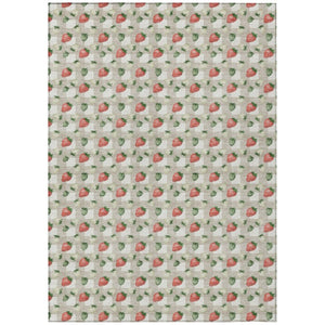HomeRoots 5 X 8 Ivory Beige Floral Polyester Area Rug Washable Stain Resistant Indoor Outdoor 745284