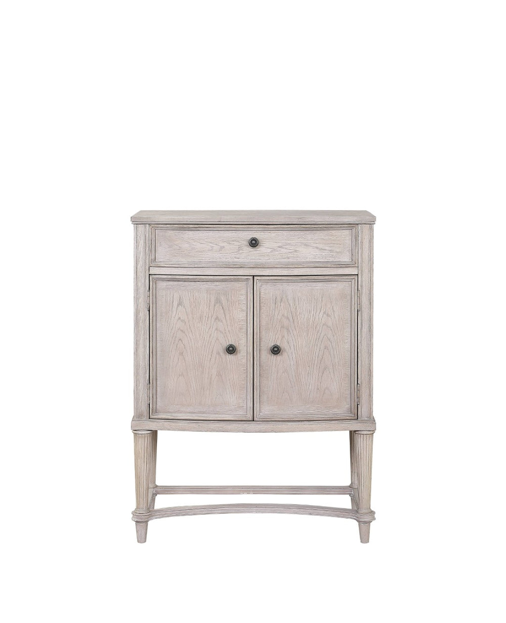English Elm Vintage Bone White Wine Cabinet with Lift Top Serving Surface and Cabriole Legs B062P215514