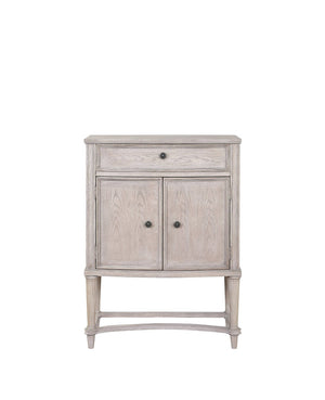 English Elm Vintage Bone White Wine Cabinet with Lift Top Serving Surface and Cabriole Legs B062P215514