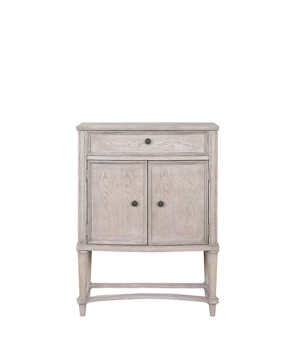 English Elm Vintage Bone White Wine Cabinet with Lift Top Serving Surface and Cabriole Legs B062P215514