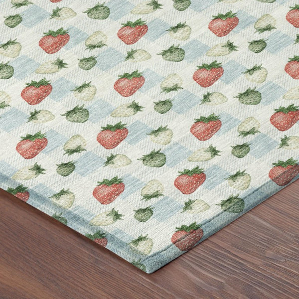 8x10 Floral Polyester Area Rug Washable Indoor Outdoor for Patio Porch or Living Room