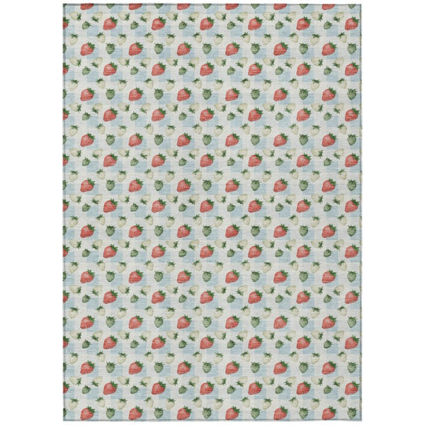 HomeRoots 9x12 Floral Polyester Area Rug Washable Stain Resistant Indoor Outdoor Living Patio 745299