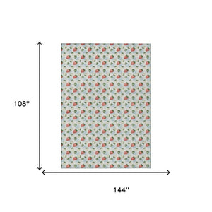 9x12 Floral Polyester Area Rug Washable Stain Resistant Indoor Outdoor Living Patio