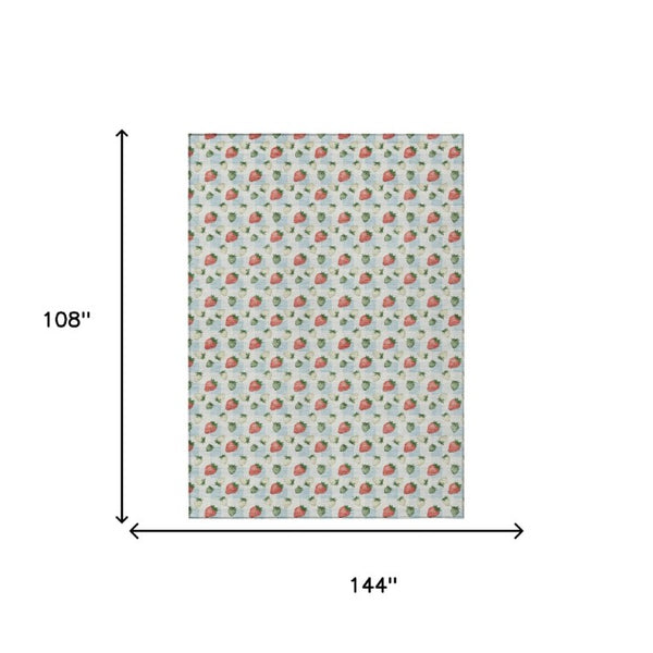 9x12 Floral Polyester Area Rug Washable Stain Resistant Indoor Outdoor Living Patio