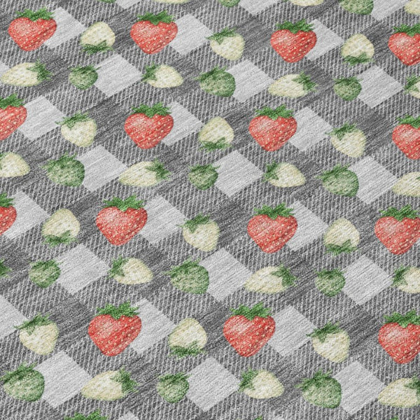 5 X 8 Silver Gray Floral Polyester Area Rug Washable for Indoor Outdoor Use