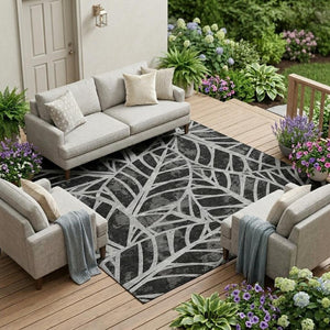 8 X 10 Floral Polyester Area Rug Washable Stain Resistant Indoor Outdoor Decor