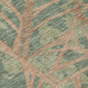 5x8 Floral Polyester Area Rug Washable Stain Resistant Indoor Outdoor Patio Living