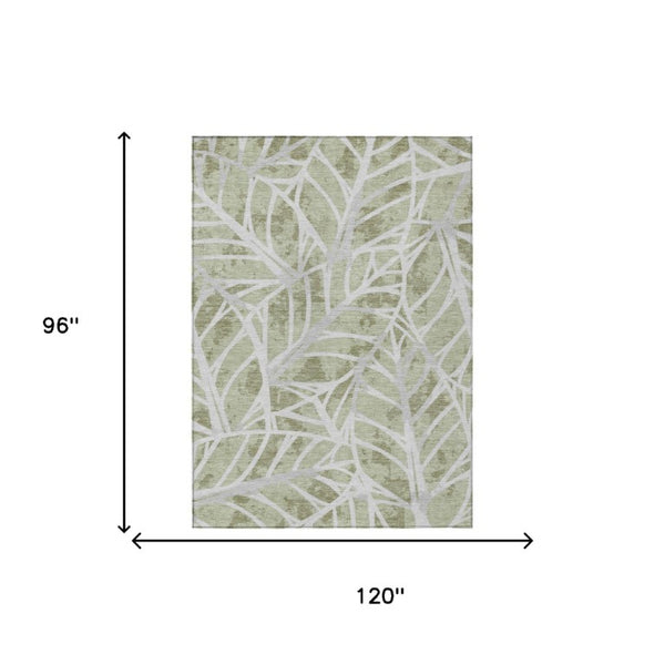8x10 Floral Polyester Indoor Outdoor Rug Washable Stain Resistant Patio Accent
