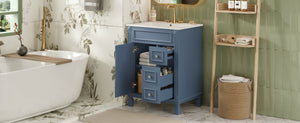 English Elm 24" French Inspired Bathroom Vanity with Ceramic Basin Soft Close Cabinet and 2 Drawers N710P318989C