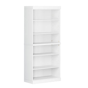 72 Inch Solid Wood Six Shelf Adjustable Bookcase for Home Office Library or Living Room