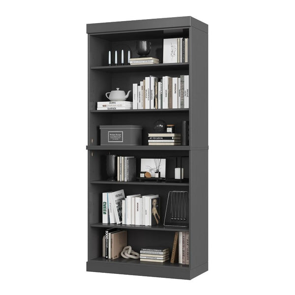 72 Inch Solid Wood Six Shelf Adjustable Bookcase for Home Office Library or Living Room