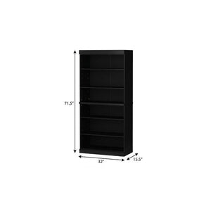 72 Inch Solid Wood Six Shelf Adjustable Bookcase for Home Office Library or Living Room