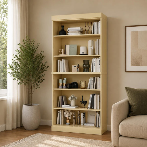 72 Inch Solid Wood Six Shelf Adjustable Bookcase for Home Office Library or Living Room