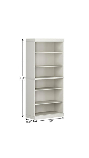 72 Inch Solid Wood Six Shelf Adjustable Bookcase for Home Office Library or Living Room