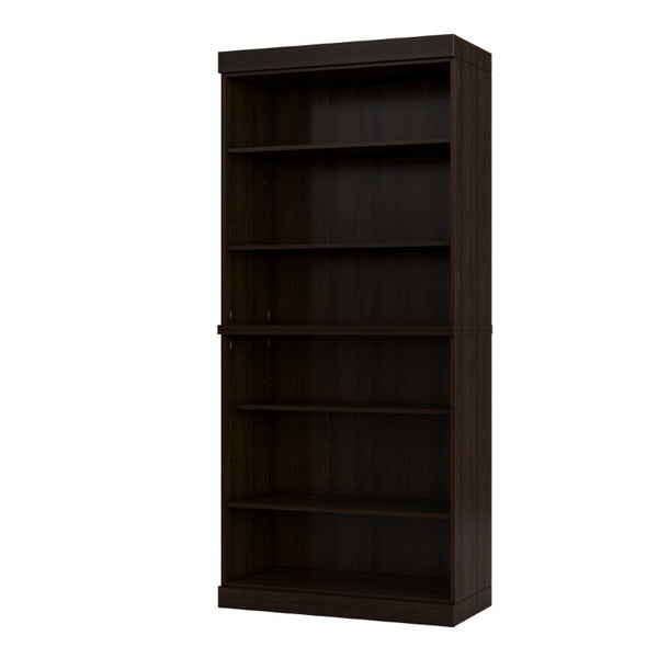 72 Inch Solid Wood Six Shelf Adjustable Bookcase for Home Office Library or Living Room
