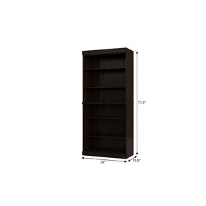 72 Inch Solid Wood Six Shelf Adjustable Bookcase for Home Office Library or Living Room