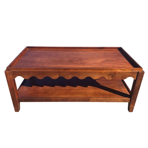HomeRoots 48 Inch Solid Wood Coffee Table in Rich Chestnut Finish for Living Room Decor 745447