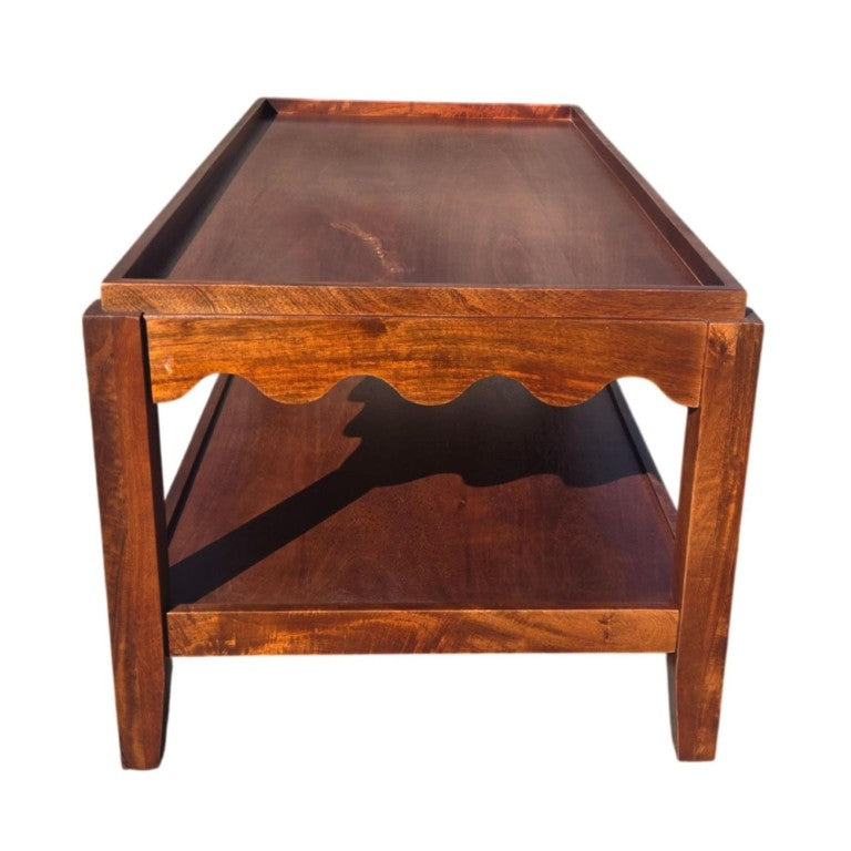 HomeRoots 48 Inch Solid Wood Coffee Table in Rich Chestnut Finish for Living Room Decor 745447