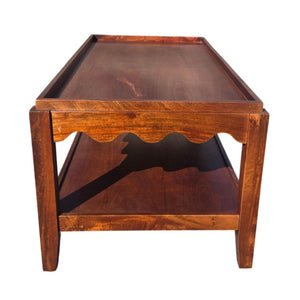 48 Inch Solid Wood Coffee Table in Rich Chestnut Finish for Living Room Decor