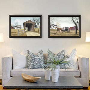 English Elm Trendy Decor 4u Billy Jacobs Rural Americana 2 Panel Black Framed Canvas Wall Art B067P254108