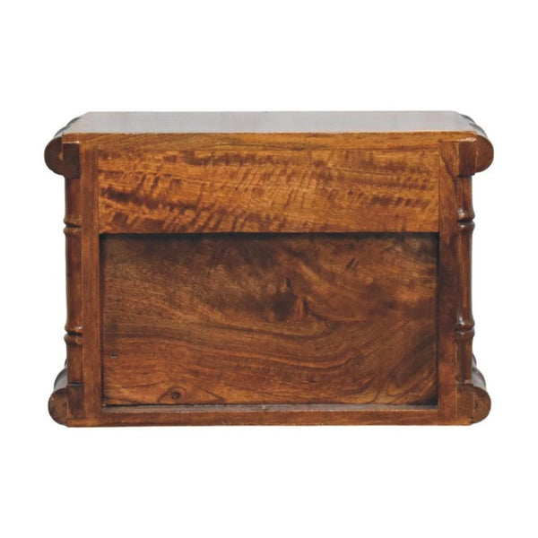 HomeRoots 17 Inch Solid Wood Floating Nightstand with Spindle Detail and Single Storage Drawer 745541